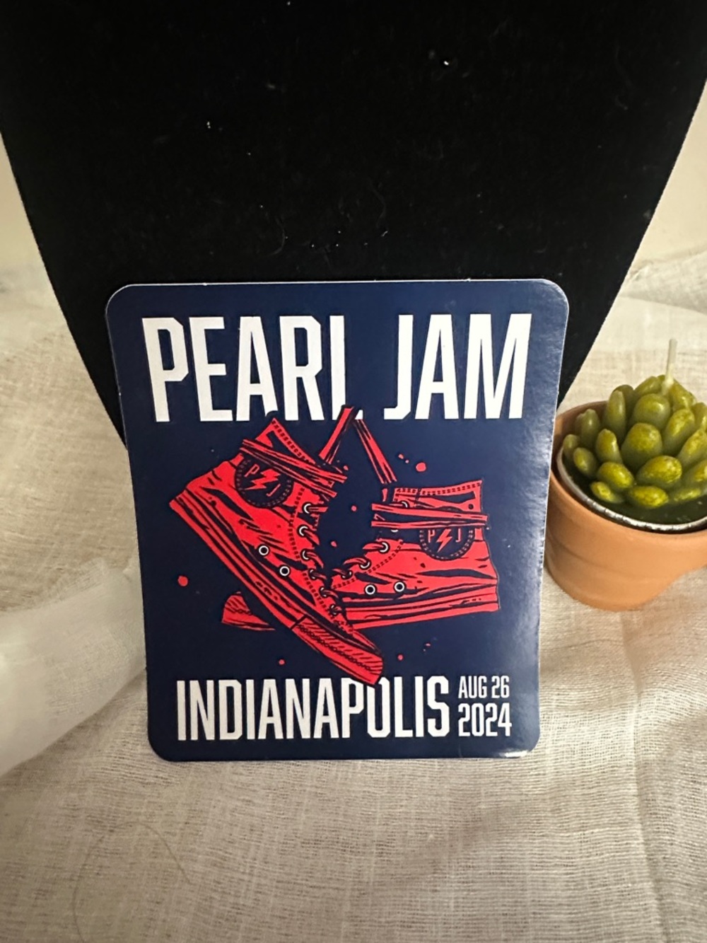 Pearl Jam Indianapolis 2024 Sticker- Navy & Red